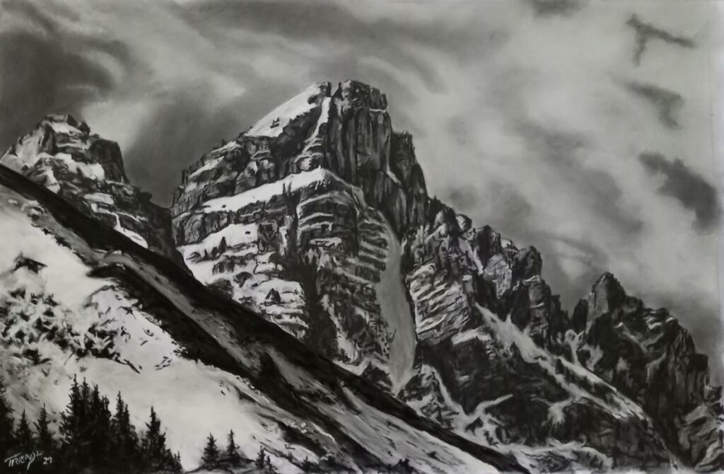 Steingrubenkogel - Kohle/Kreide - 50x70cm