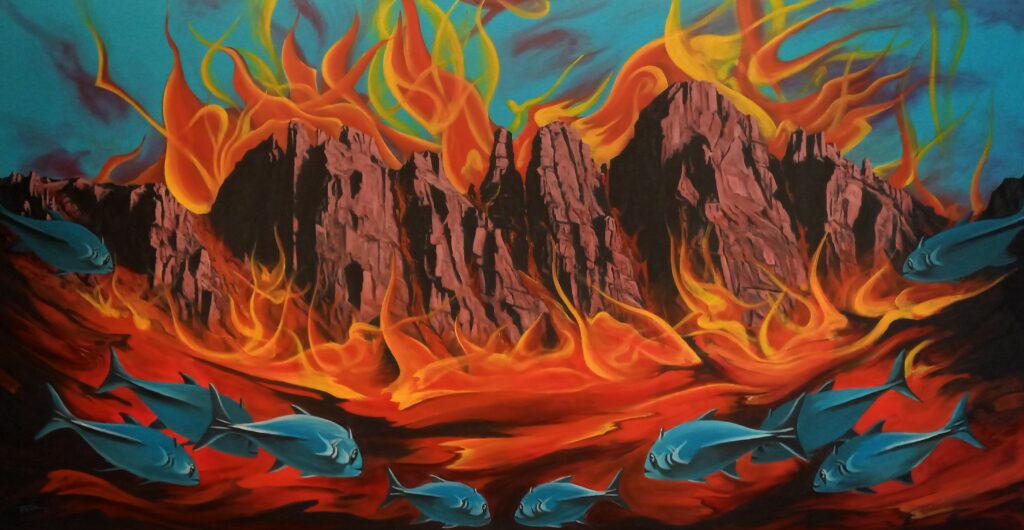 Feuerfische - Acryl/Leinwand - 90x170cm