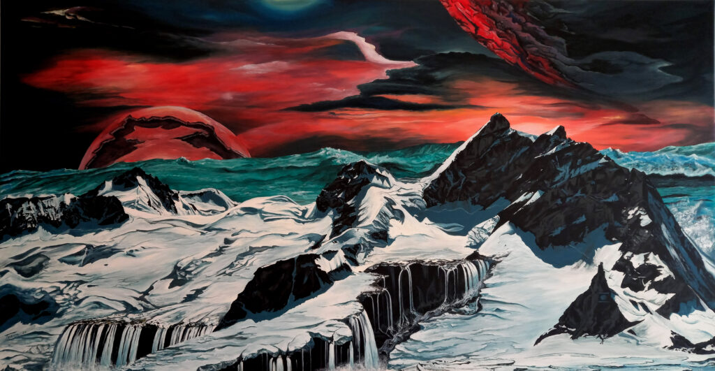Klimawandel am Jungfraujoch - Acryl/Leinwand - 90x170cm